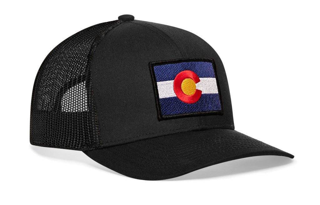 Colorado Flag Trucker Hat — Black CO Snapback Haka Hat