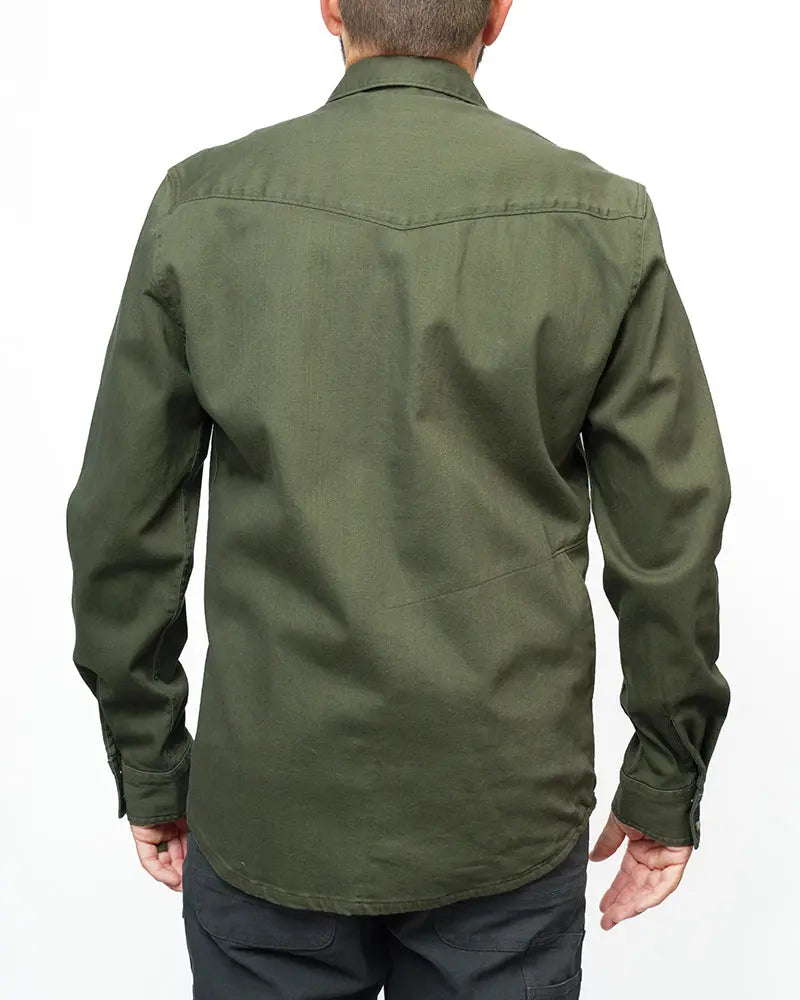 Earl Denim Shirt - Dusty Olive Off The Grid Surplus