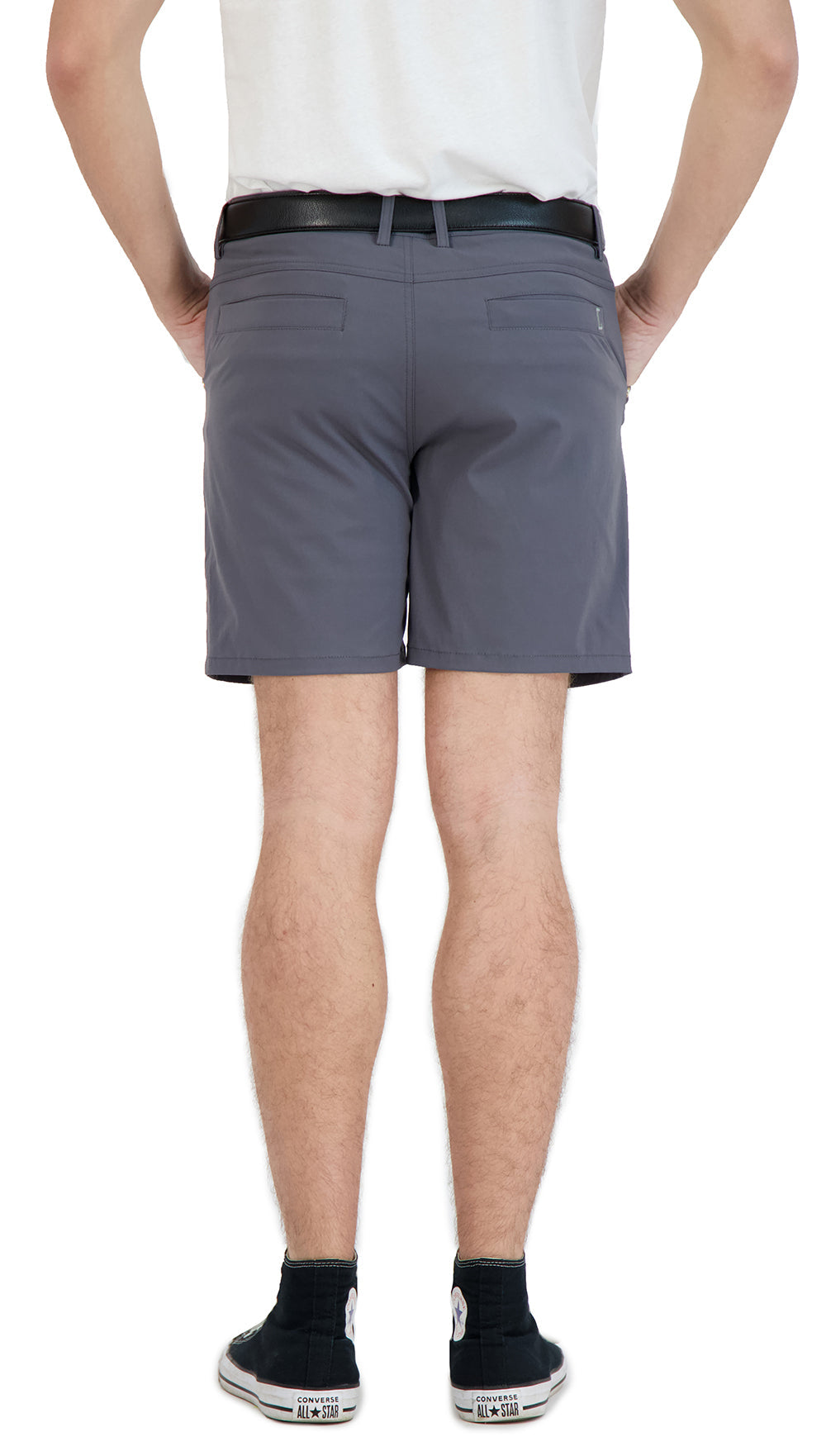 LEVINAS Everyday Stretch Shorts in grey, built-in liner detail