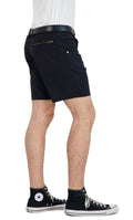 Everyday stretch shorts with built-in liner — black denim style