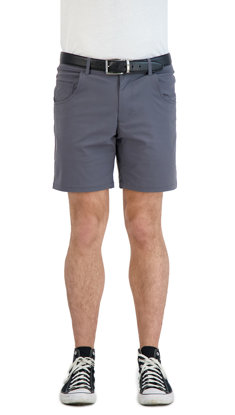Everyday grey shorts — side profile