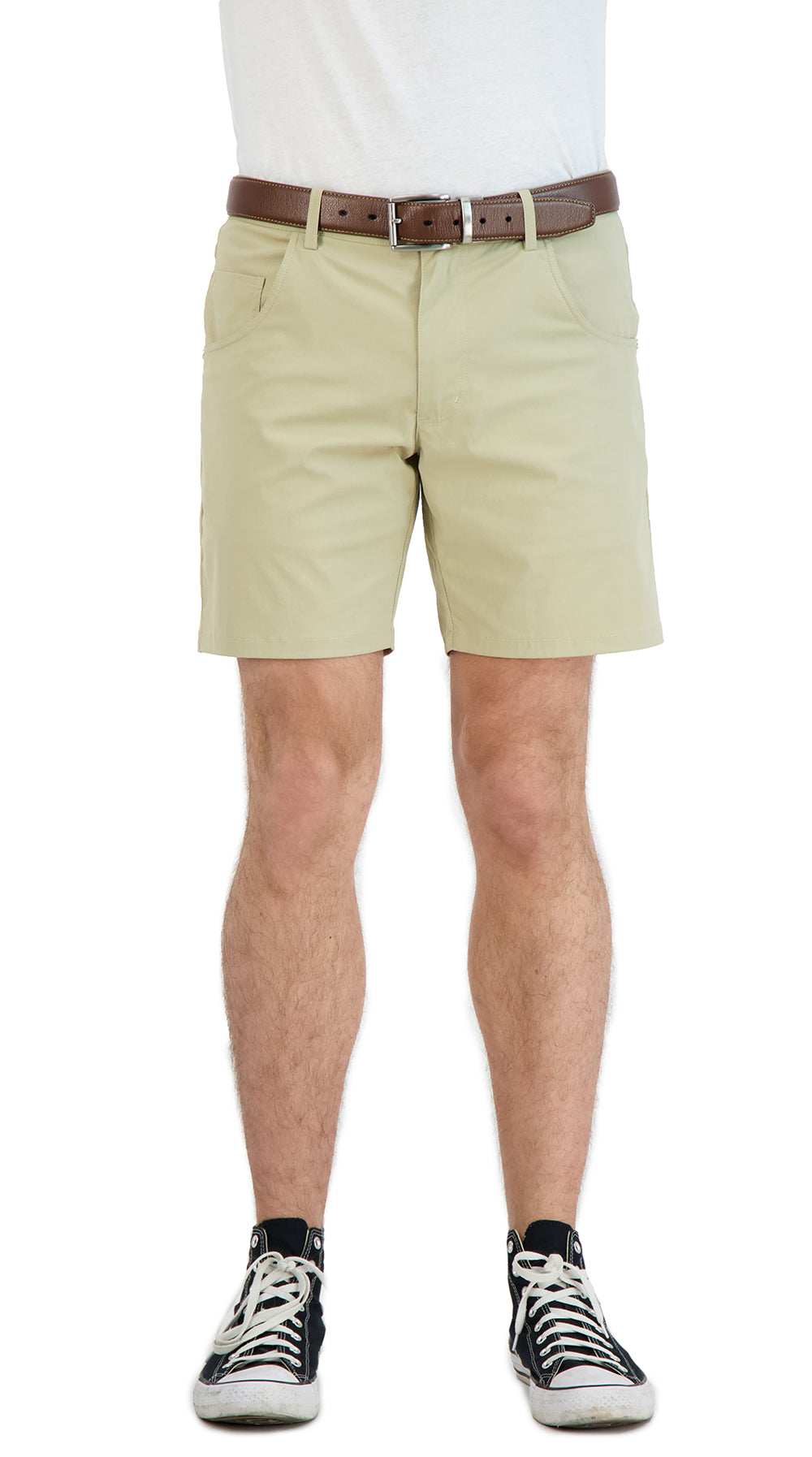Everyday khaki shorts — side profile