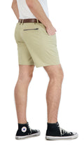 Everyday stretch shorts with built-in liner — khaki denim style