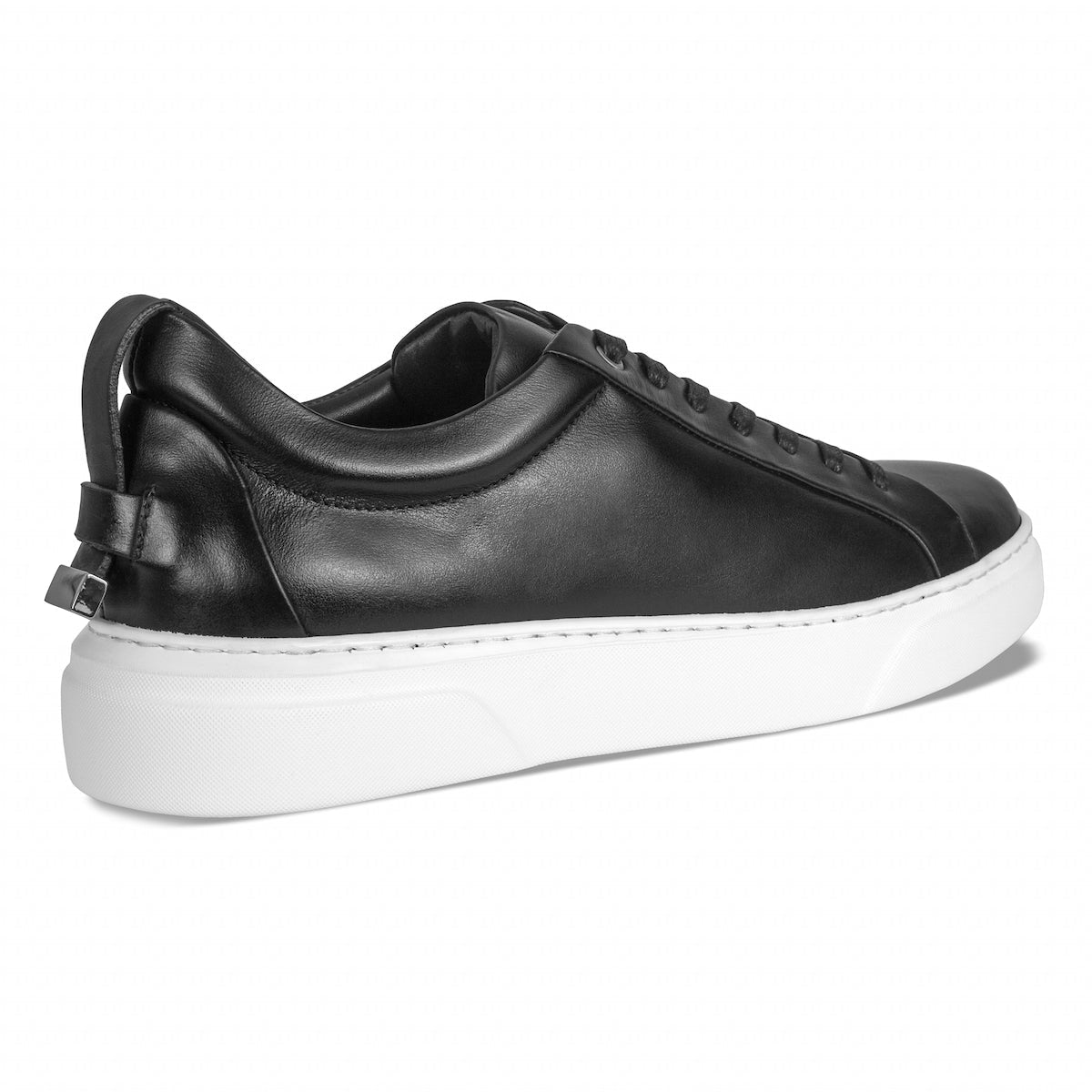 MOCALMO Figaro black leather sneaker heel detail