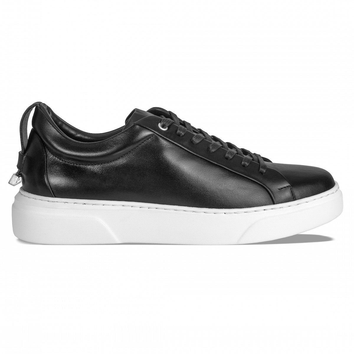 MOCALMO Figaro black Italian leather sneaker side profile