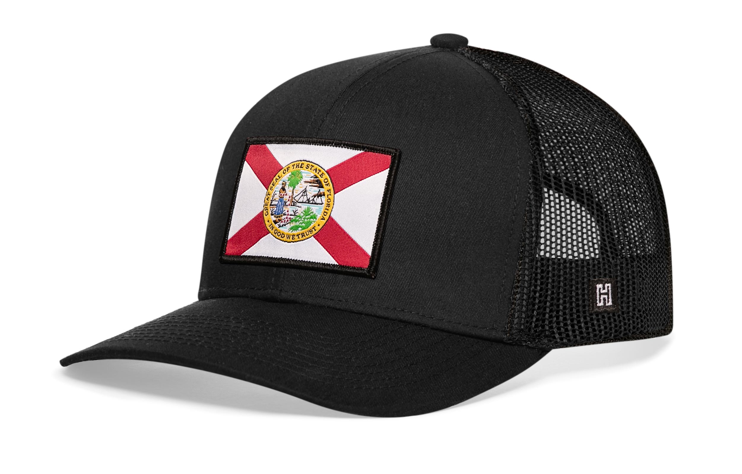 Florida Flag Trucker Hat — Gray-Black FL Snapback Haka Hat