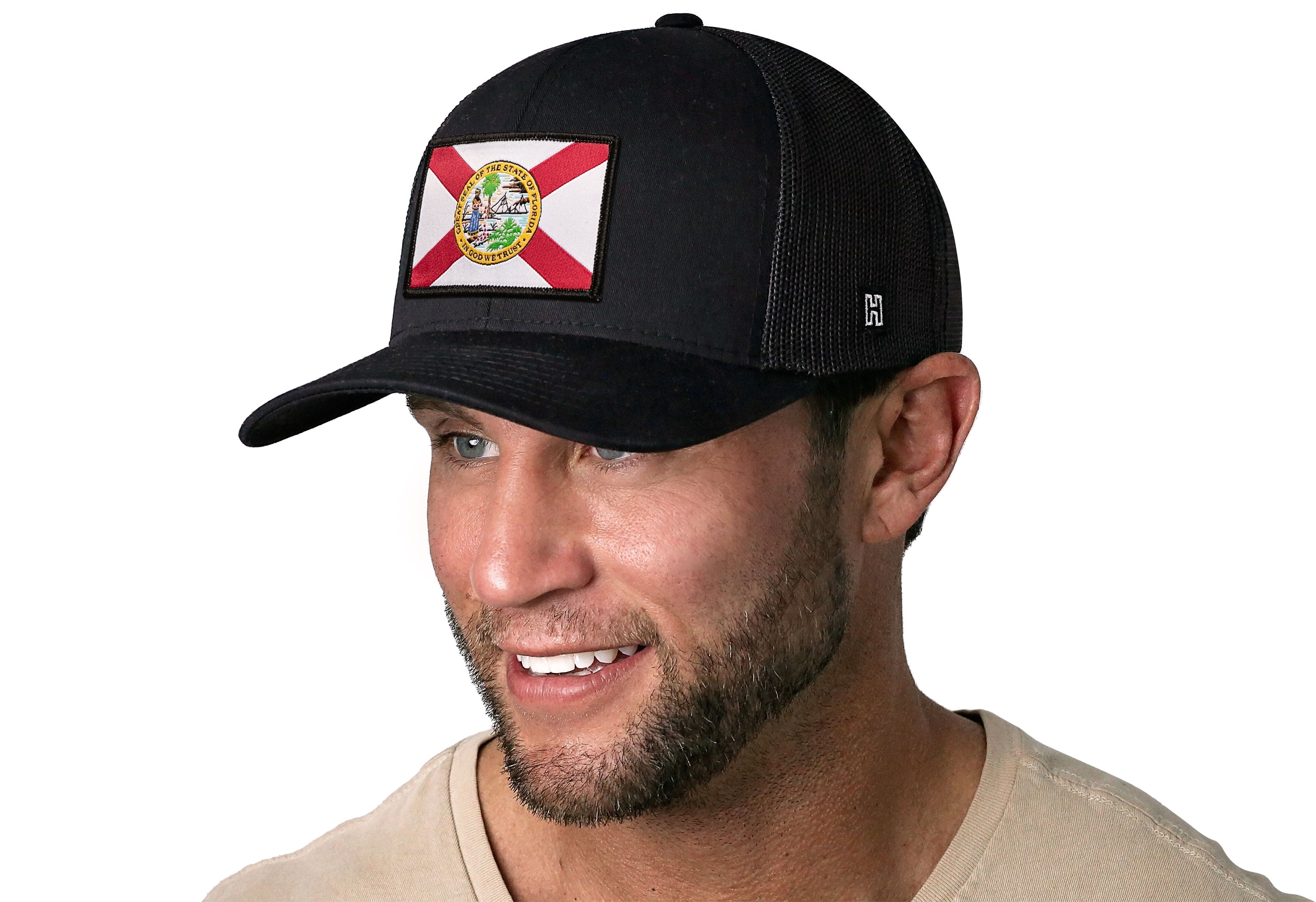 Florida Flag Trucker Hat — Gray-Black FL Snapback Haka Hat