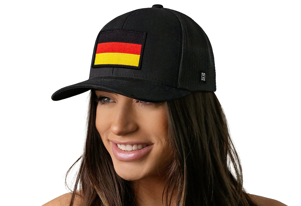 German Flag Trucker Hat  |  Black Germany Snapback Haka Hat