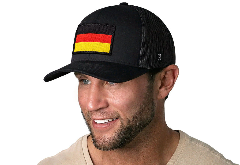 German Flag Trucker Hat  |  Black Germany Snapback Haka Hat