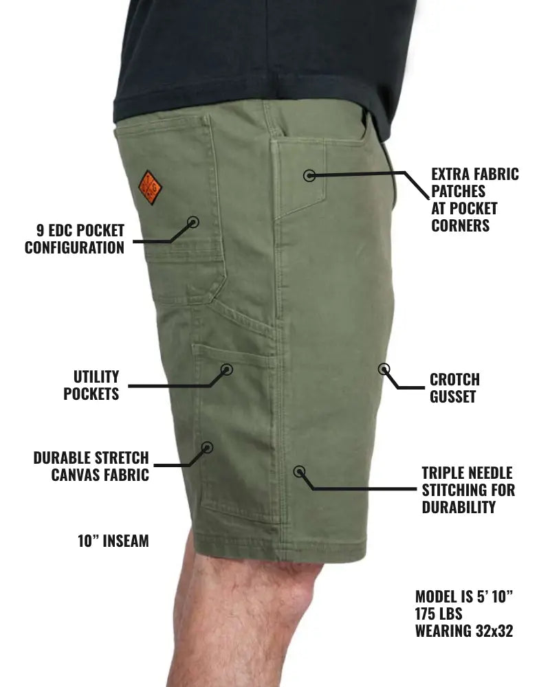 Havok Shorts 10" - Dark Olive Off The Grid Surplus