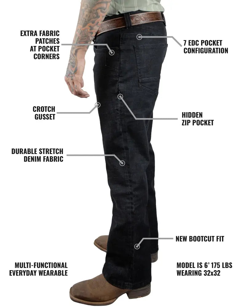 Hideout Denim Boot Cut – Black | Off The Grid Surplus Off The Grid Surplus