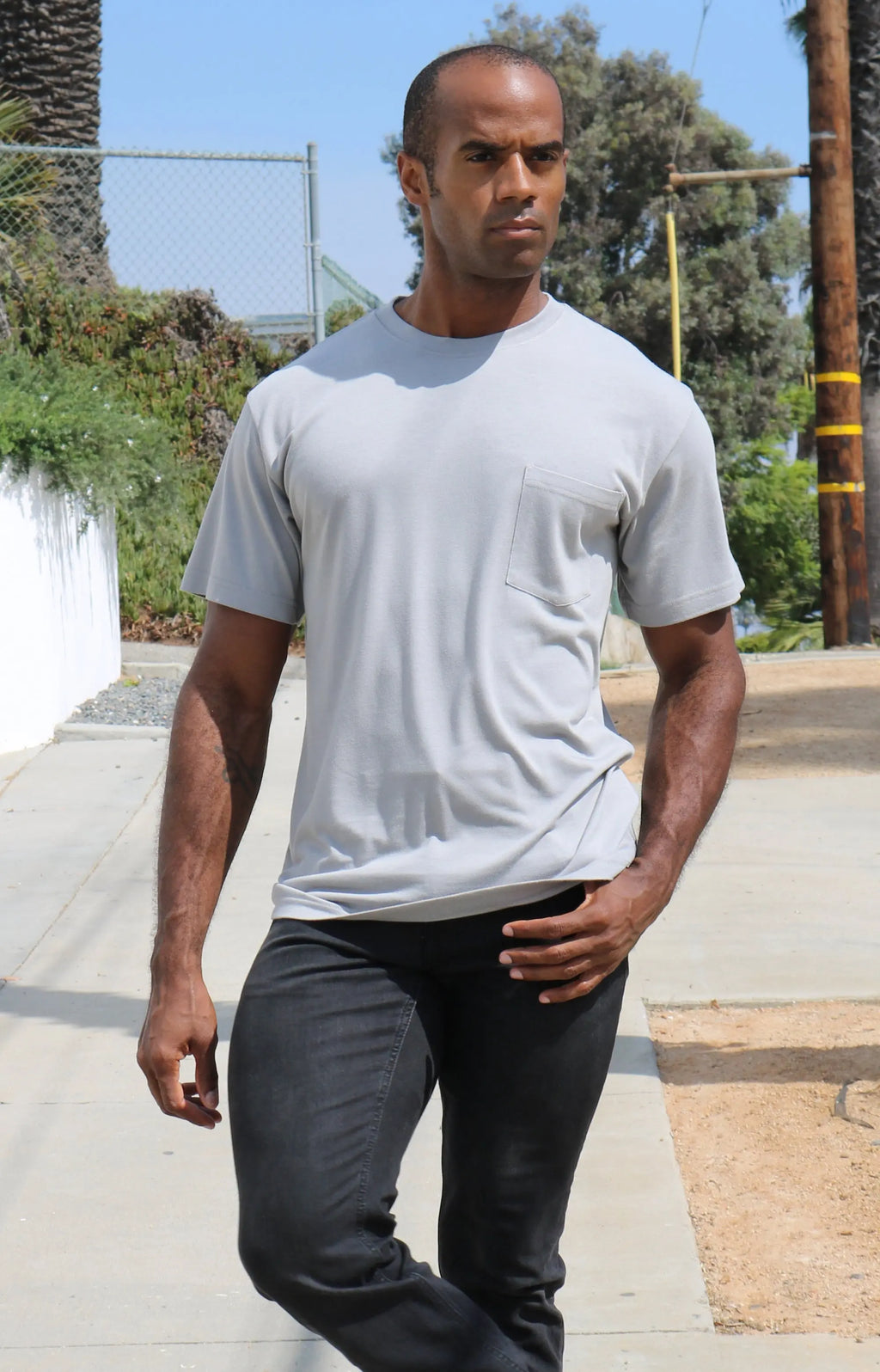 Men's Bamboo Viscose/Organic Cotton Pocket T-Shirt Spun Bamboo