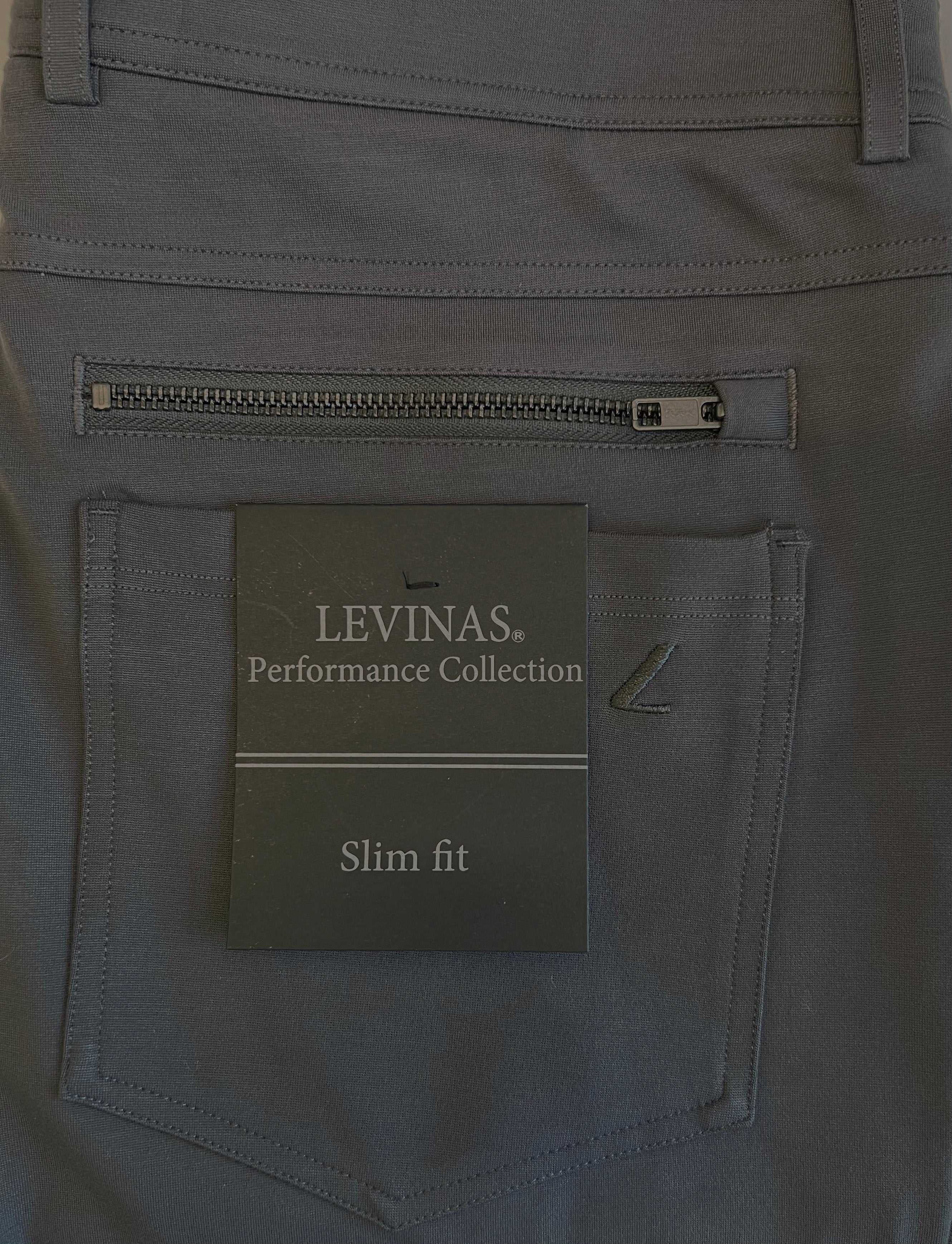 Performance chinos charcoal — side profile