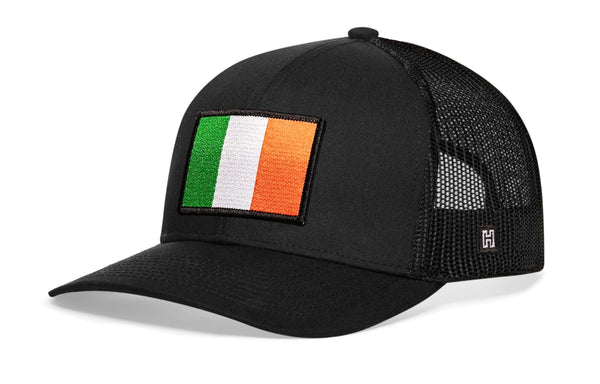 Ireland Flag Trucker Hat  |  Black Irish Snapback Haka Hat