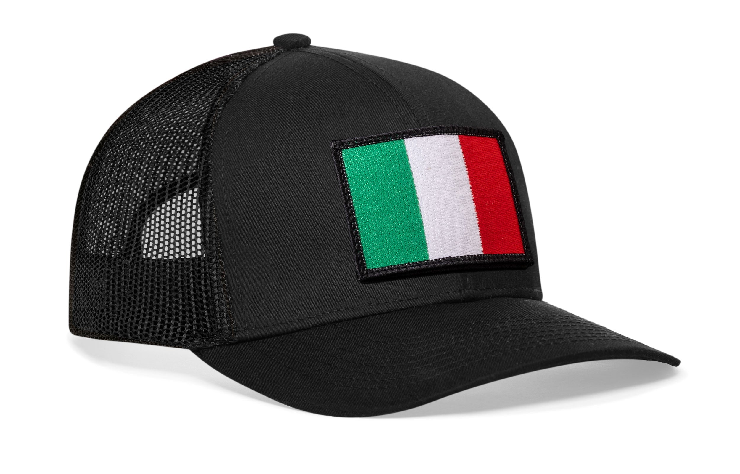 Italian Flag Trucker Hat  |  Black Italy Snapback Haka Hat