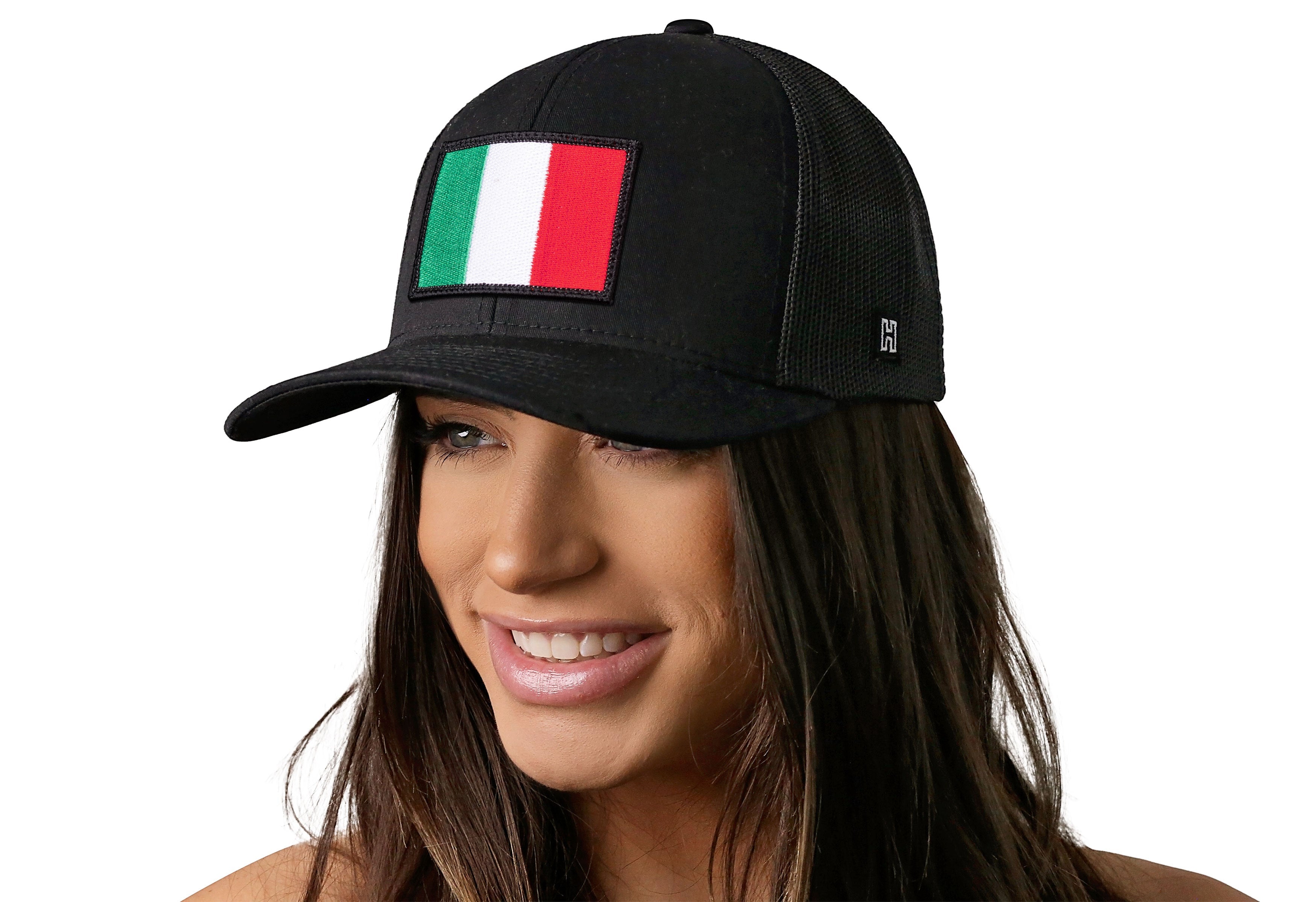 Italian Flag Trucker Hat  |  Black Italy Snapback Haka Hat