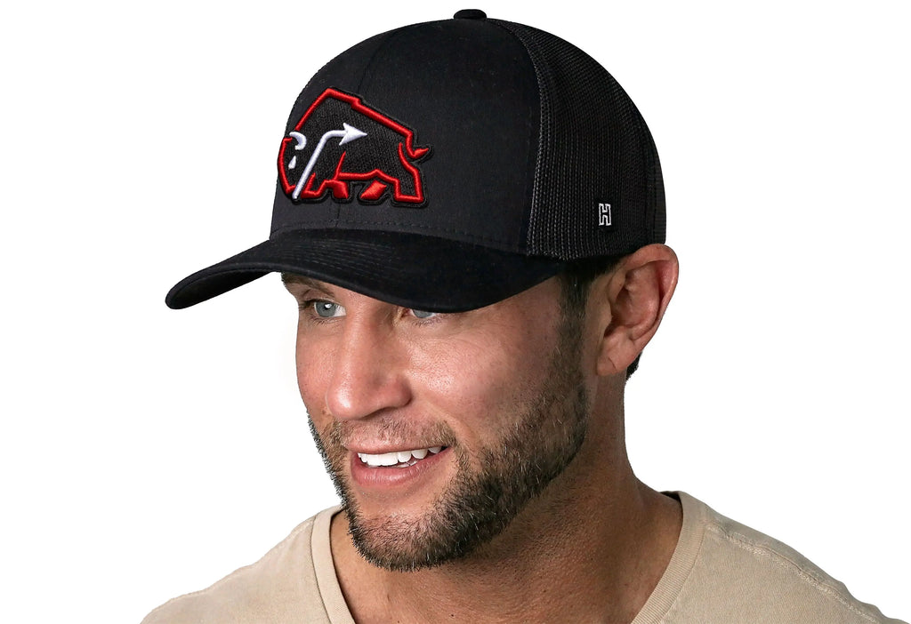 JBR x Haka Red Bison  |  Black Buffalo Snapback Haka Hat