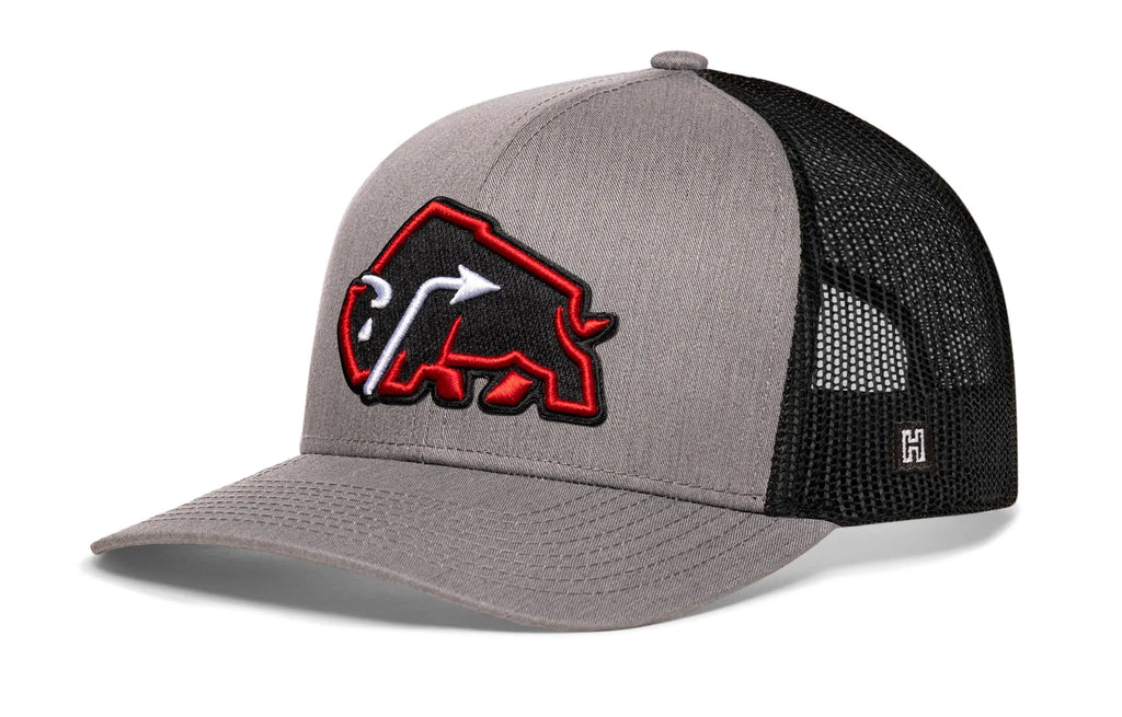 JBR x Haka Red Bison  |  Gray-Black Buffalo Snapback Haka Hat