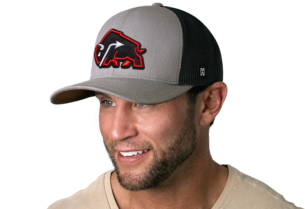 JBR x Haka Red Bison  |  Gray-Black Buffalo Snapback Haka Hat