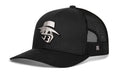 JBR Silver Logo  |  Black Metallic Leather Snapback Haka Hat