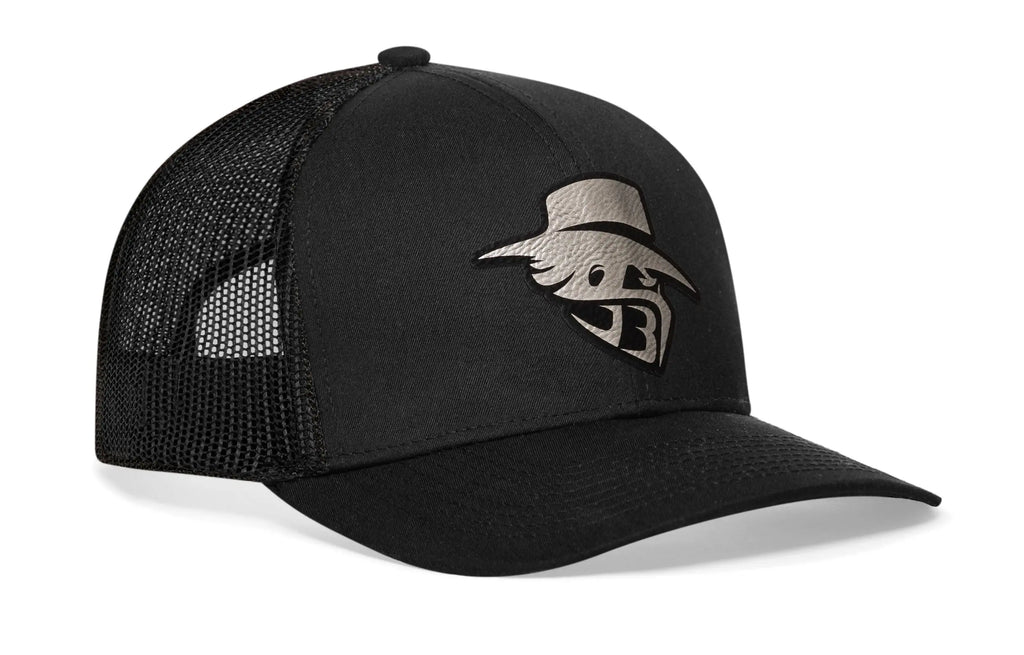 JBR Silver Logo  |  Black Metallic Leather Snapback Haka Hat