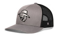 JBR Silver Logo  |  Gray Black Metallic Leather Snapback Haka Hat