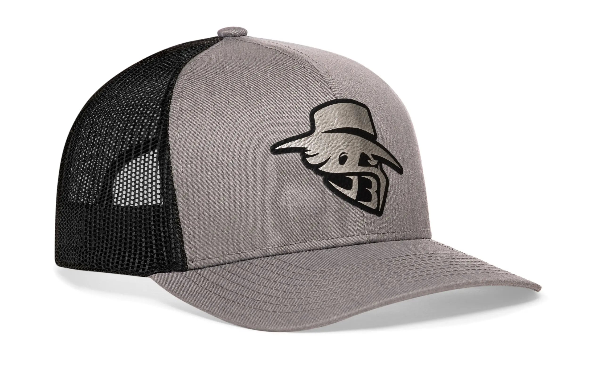 JBR Silver Logo  |  Gray Black Metallic Leather Snapback Haka Hat