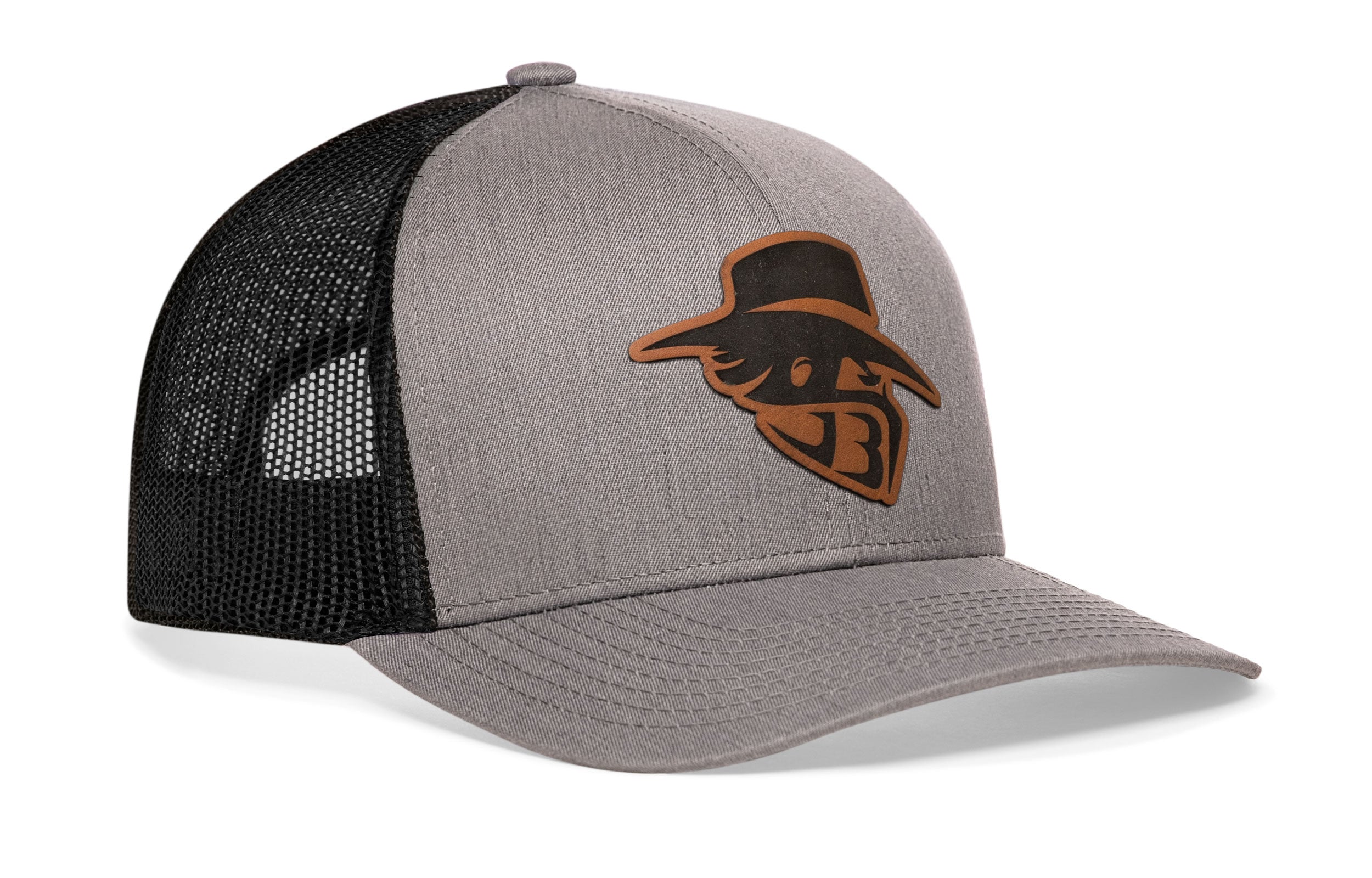 JBR Logo  |  Gray Black Poly Leather Snapback Haka Hat