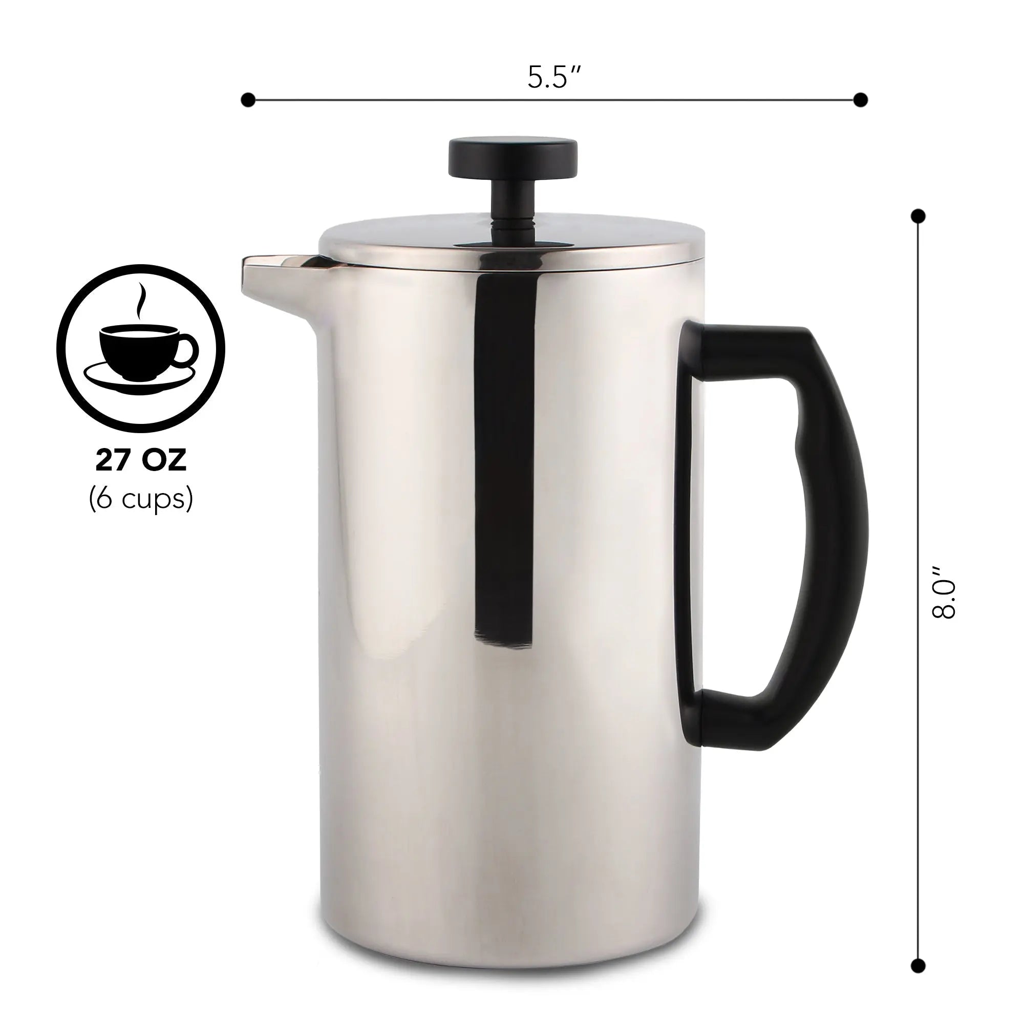 French Press Essentials Bundle, Stainless Steel Kaffe Products