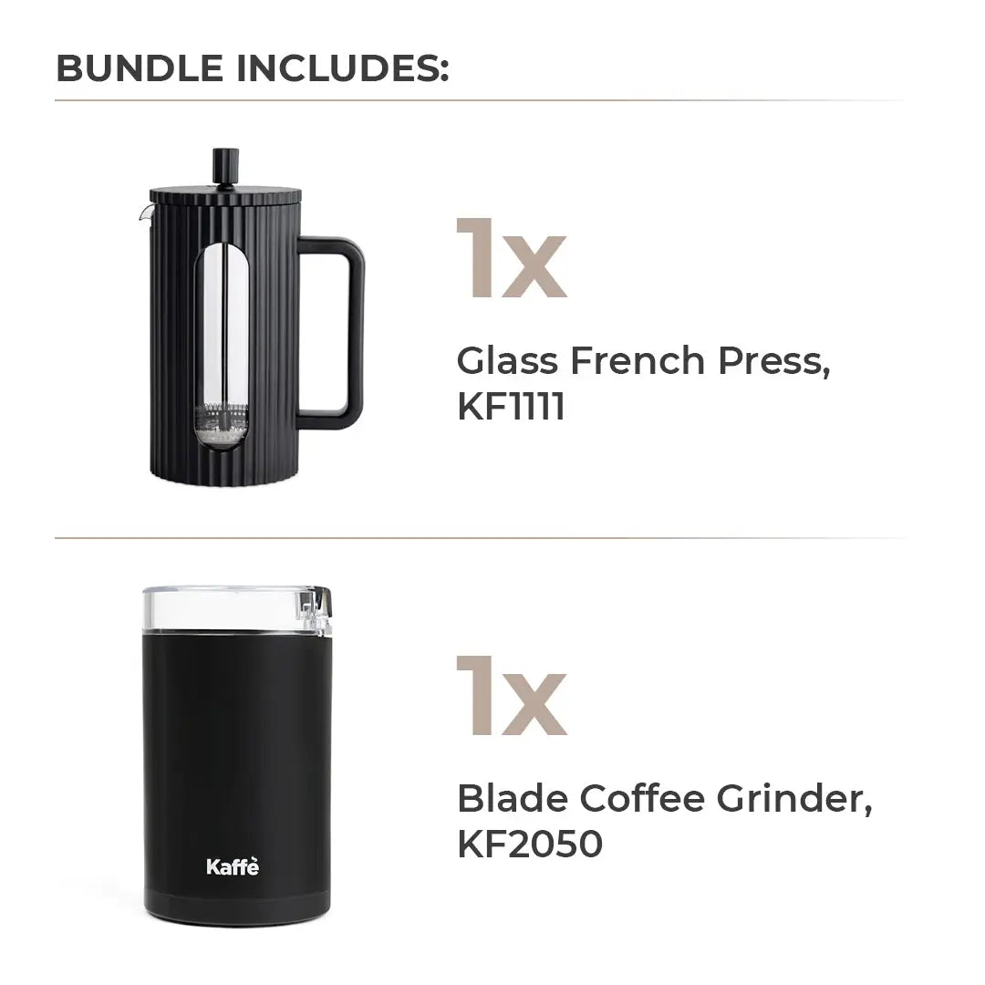 French Press Essentials Bundle, Black Kaffe Products