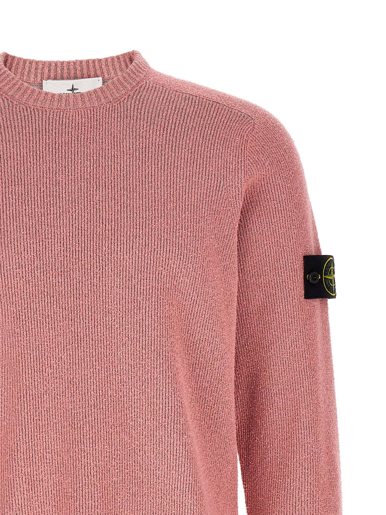 Stone Island 5100033 Bouclé Cotton Crewneck Sweater Stone Island