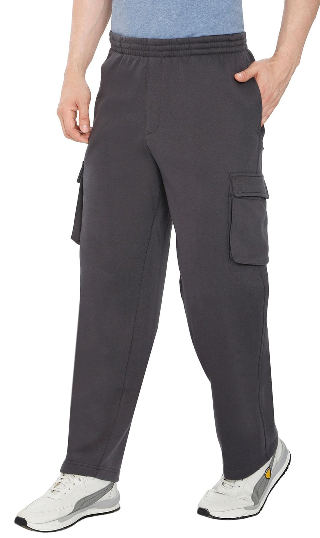 Men's Brushed Fleece Cargo Pants — Pull-On with Inner Drawstring TURTLE BAY APPAREL
