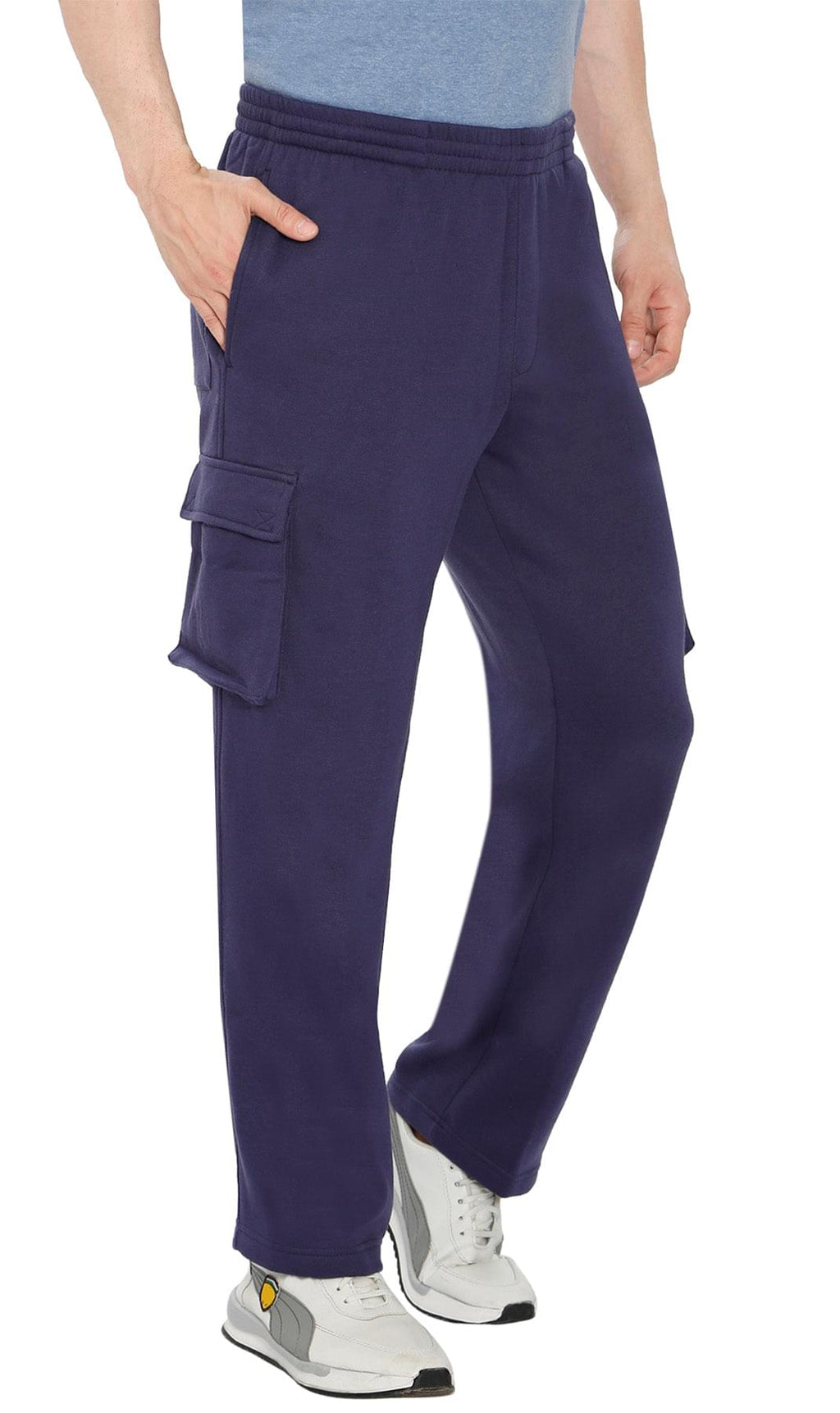Men's Brushed Fleece Cargo Pants — Pull-On with Inner Drawstring TURTLE BAY APPAREL