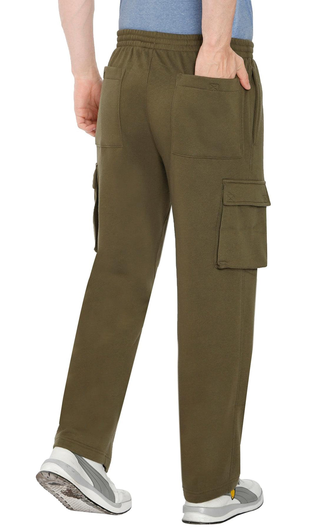 Men's Brushed Fleece Cargo Pants — Pull-On with Inner Drawstring TURTLE BAY APPAREL