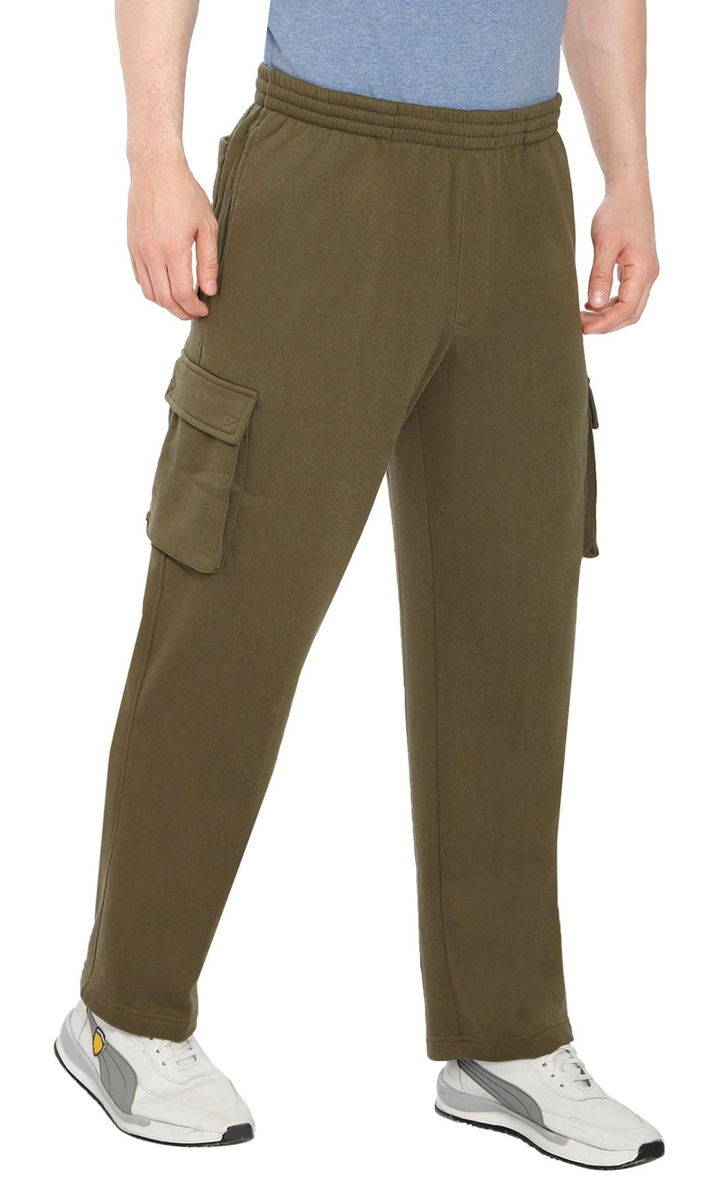 Men's Brushed Fleece Cargo Pants — Pull-On with Inner Drawstring TURTLE BAY APPAREL
