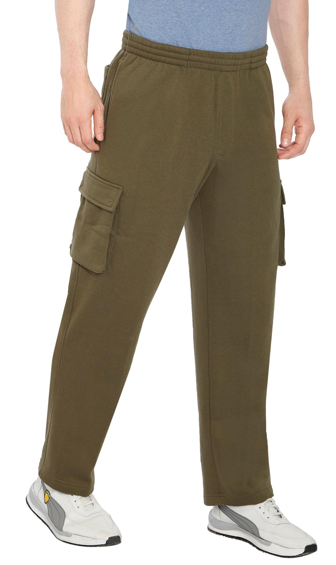 Men's Brushed Fleece Cargo Pants — Pull-On with Inner Drawstring TURTLE BAY APPAREL