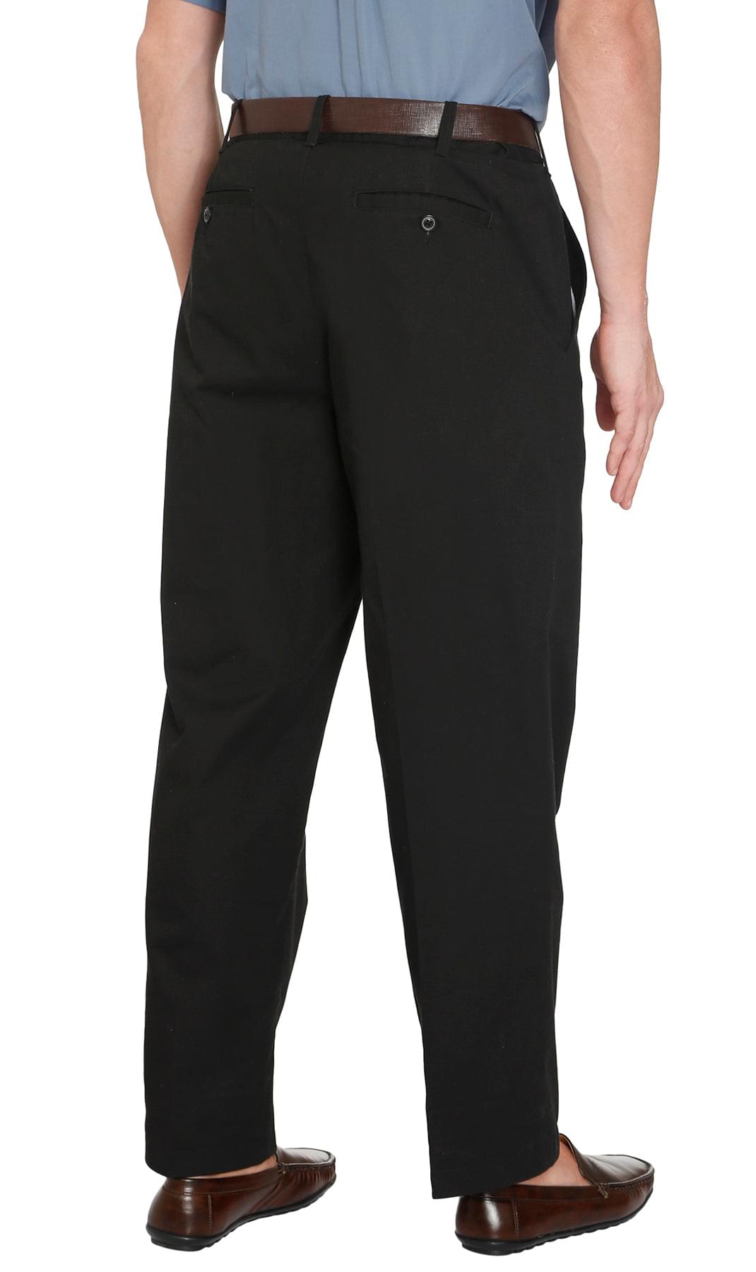 Men's Stretch Waist Chino Pants — Flat Front Hidden Elastic Waistband TURTLE BAY APPAREL