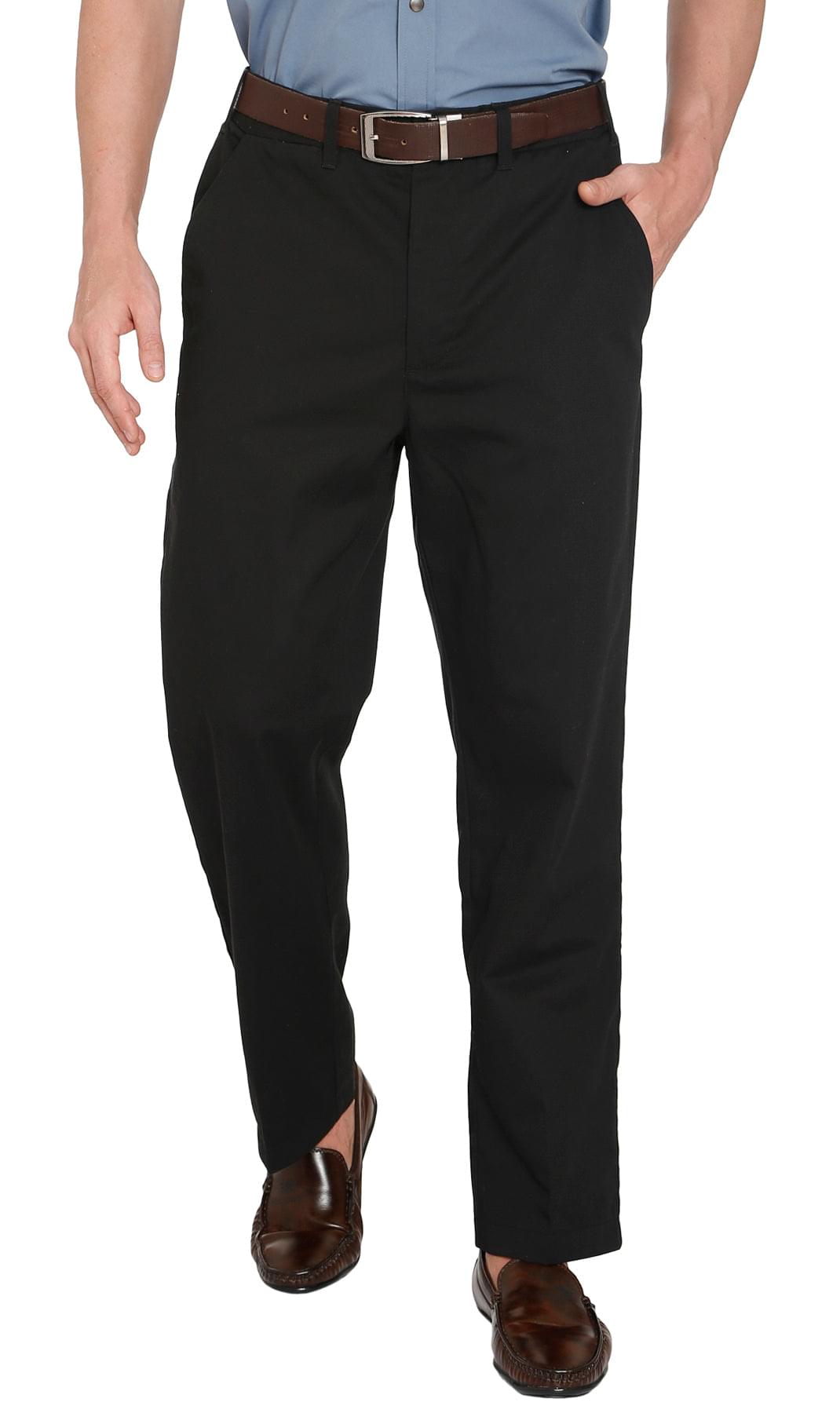 Men's Stretch Waist Chino Pants — Flat Front Hidden Elastic Waistband TURTLE BAY APPAREL