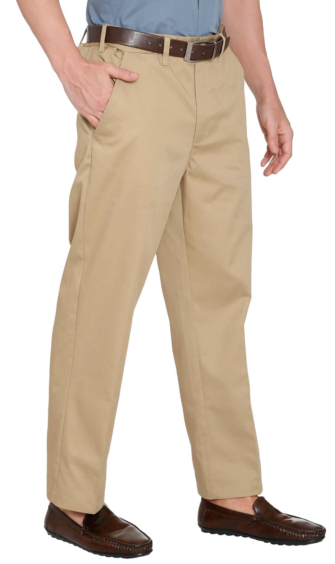 Men's Stretch Waist Chino Pants — Flat Front Hidden Elastic Waistband TURTLE BAY APPAREL