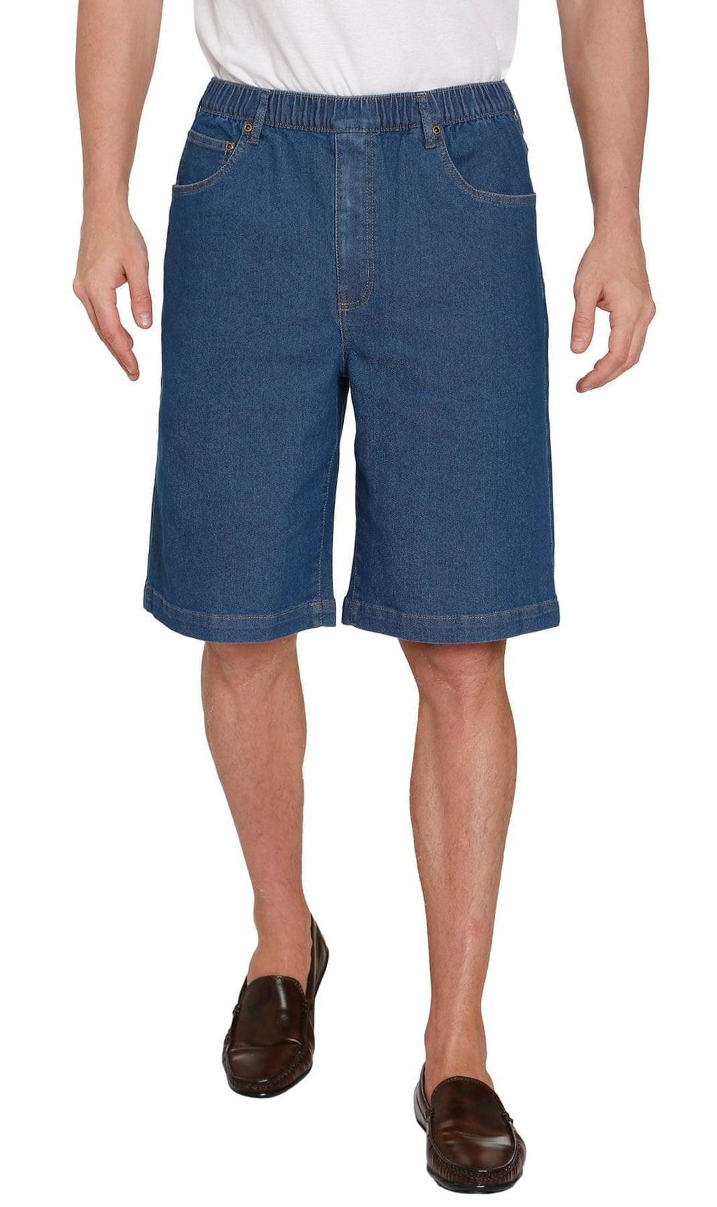 Turtle Bay Pull-On Stretch Denim Shorts — Elastic Waist TURTLE BAY APPAREL