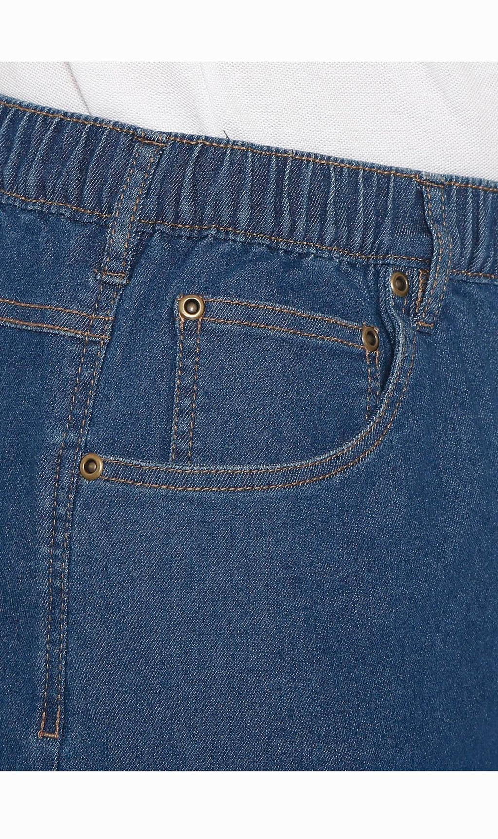 Turtle Bay Pull-On Stretch Denim Shorts — Elastic Waist TURTLE BAY APPAREL