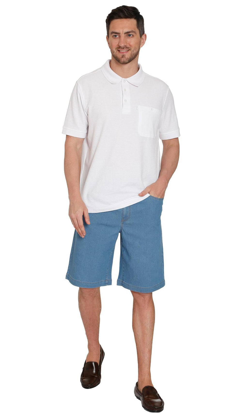 Turtle Bay Pull-On Stretch Denim Shorts — Elastic Waist TURTLE BAY APPAREL
