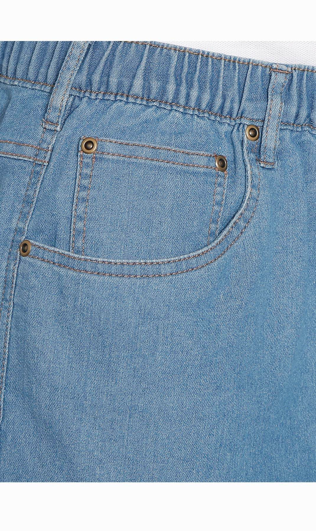 Turtle Bay Pull-On Stretch Denim Shorts — Elastic Waist TURTLE BAY APPAREL