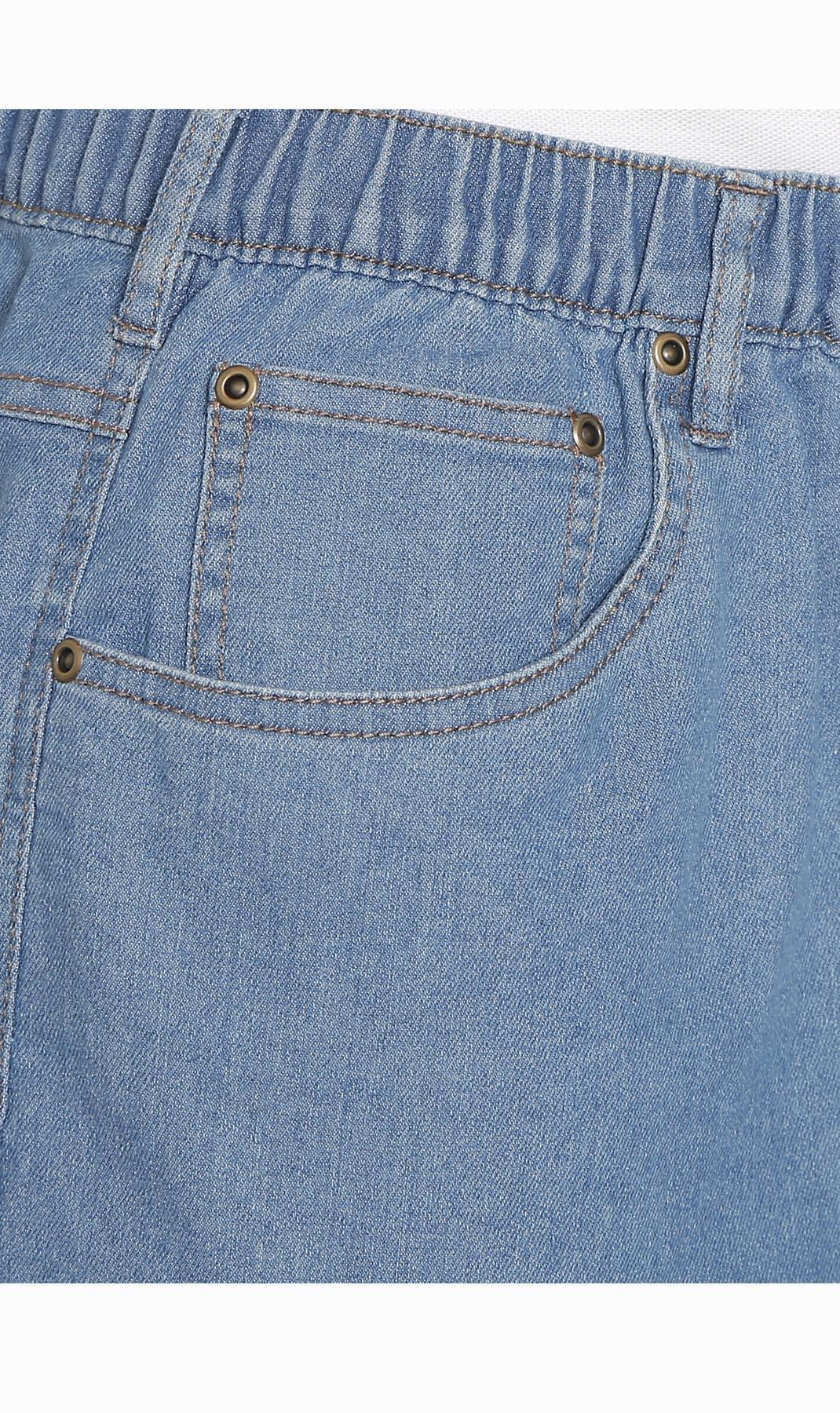 Turtle Bay Pull-On Stretch Denim Shorts — Elastic Waist TURTLE BAY APPAREL