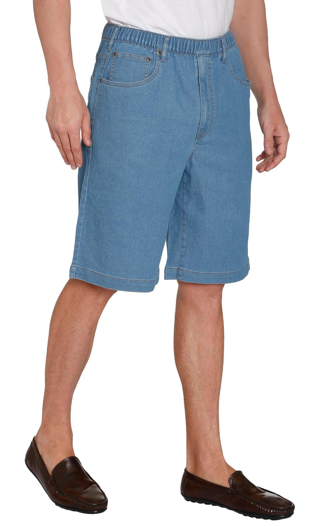 Turtle Bay Pull-On Stretch Denim Shorts — Elastic Waist TURTLE BAY APPAREL