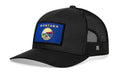 Montana Flag Trucker Hat  |  Black Montana Flag Snapback Haka Hat