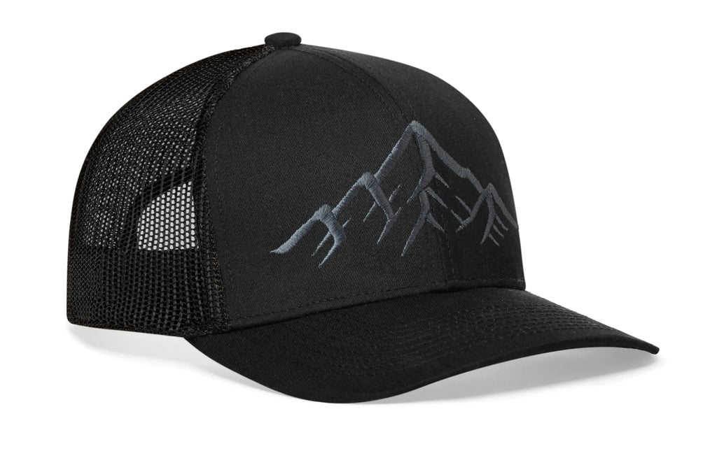 Mountain Range Trucker Hat  |  Black Outdoors Snapback Haka Hat