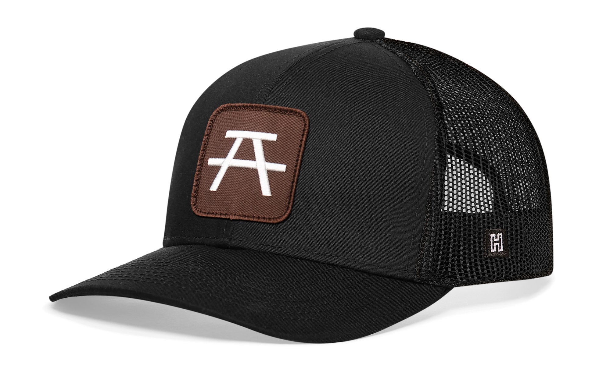 Picnic Area Trucker Hat  |  Black Campground Trail Signs Snapback Haka Hat