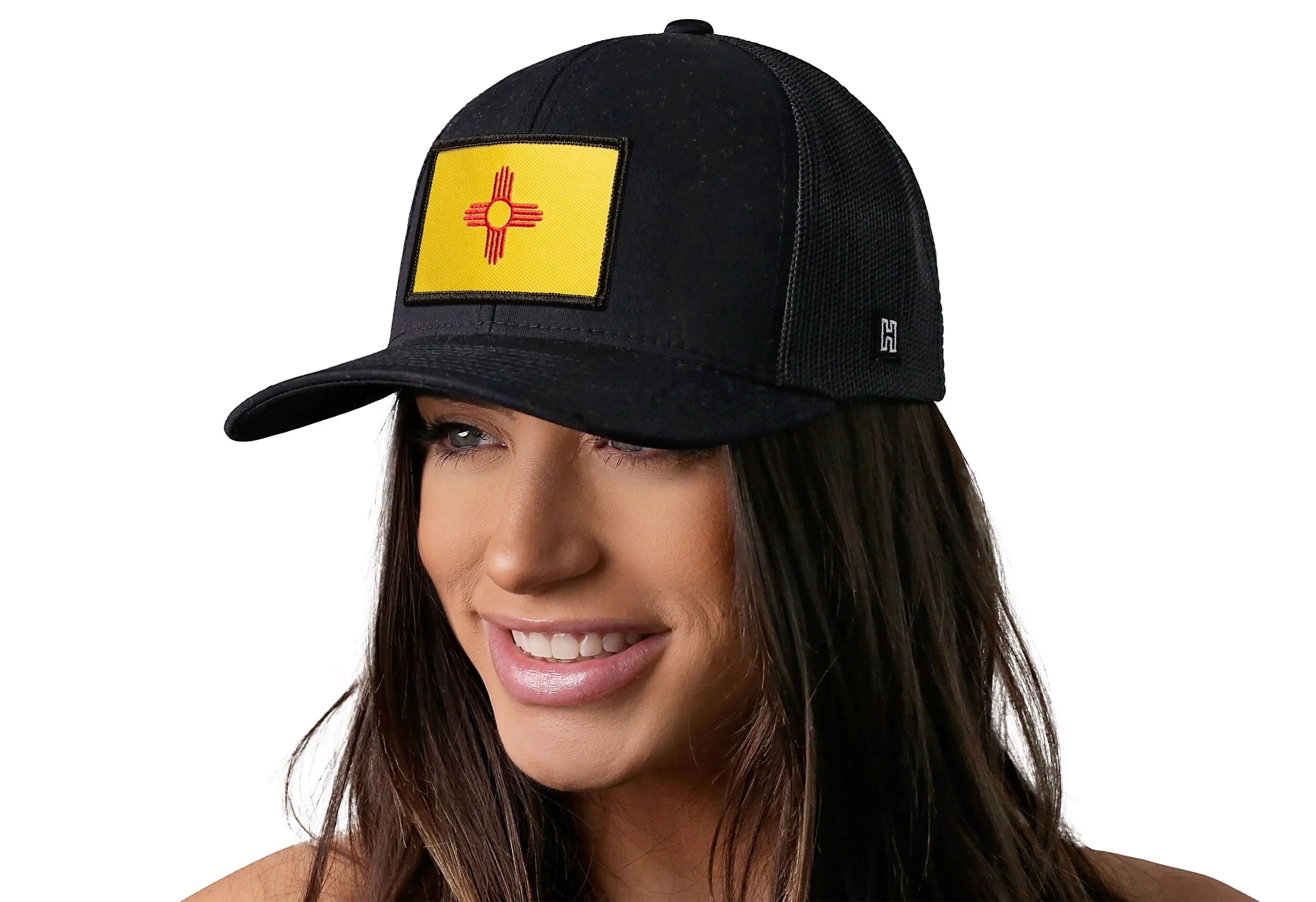 New Mexico Flag Trucker Hat  |  Black NM Snapback Haka Hat