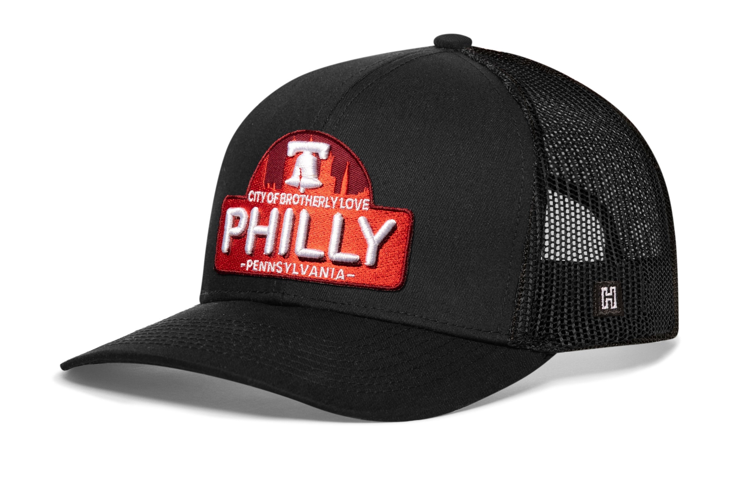 Philadelphia City of Brotherly Love Trucker Hat — Black Snapback Haka Hat